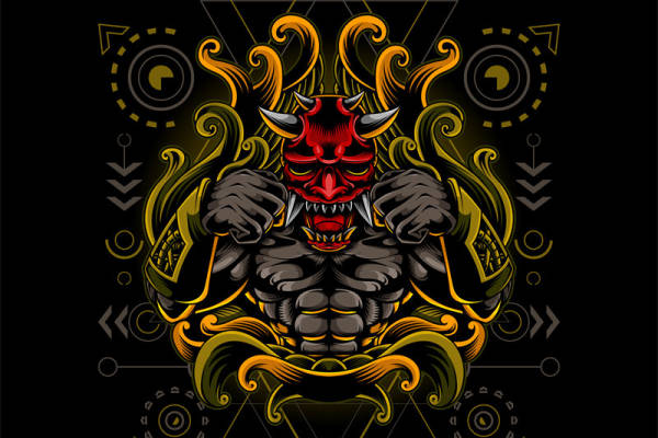 神秘力量裁片印花服装 独特恶魔图案服装印花设计