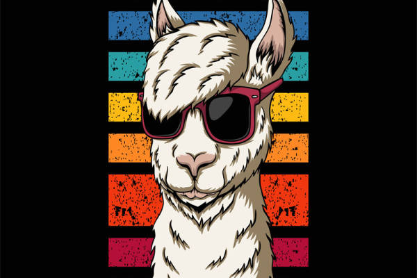 时尚潮流羊驼裁片印花服装 个性创意服装印花设计