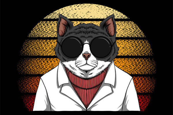 时尚个性动物裁片印花服装 酷炫猫头鹰图案印花T恤