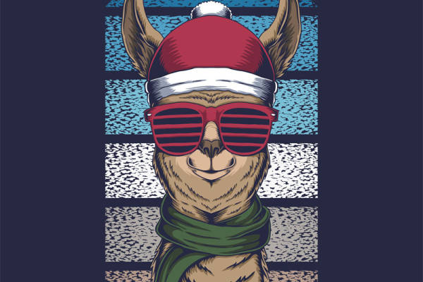 时尚潮流裁片印花服装：酷狗圣诞风设计