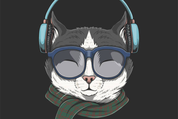 时尚猫咪裁片印花服装印花设计