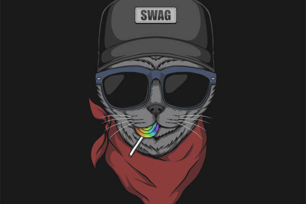 时尚潮流狗头裁片印花服装印花设计