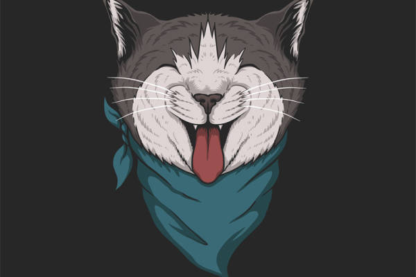 创意卡通猫咪裁片印花服装印花图案设计