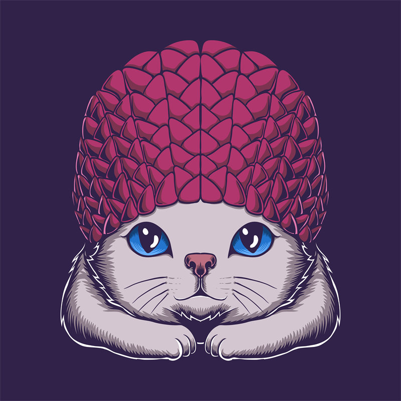 时尚可爱猫咪裁片印花服装印花设计