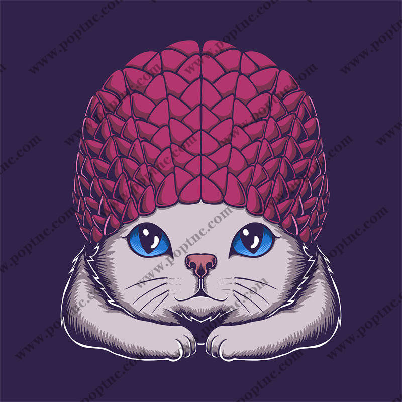 时尚可爱猫咪裁片印花服装印花设计