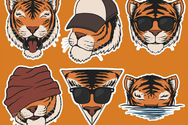 时尚老虎裁片印花服装印花设计新趋势