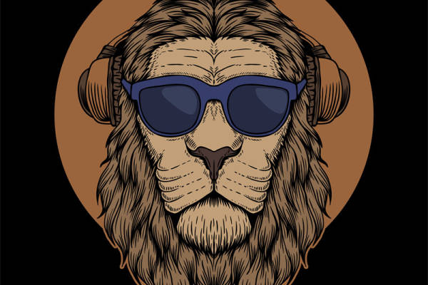 时尚潮牌狮子头裁片印花服装印花设计