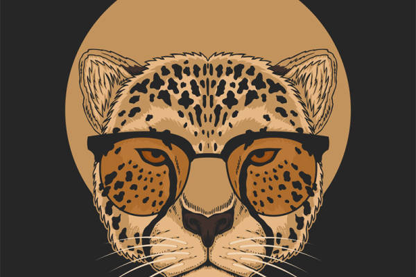 时尚豹纹裁片印花服装印花设计