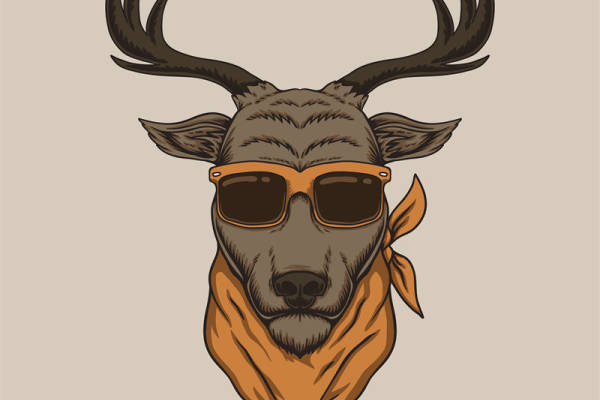 时尚鹿头裁片印花服装印花设计,打造独特街头风格