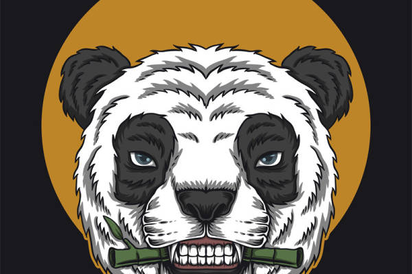 独特个性熊猫主题裁片印花服装印花设计