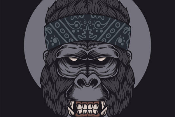 时尚街头风格大猩猩裁片印花服装印花设计