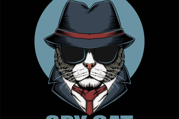 时尚间谍猫裁片印花服装印花设计