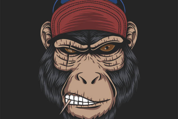 街头风格大猩猩裁片印花服装印花设计