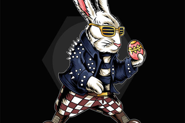 酷炫兔子裁片印花服装，街头风格个性服装印花设计