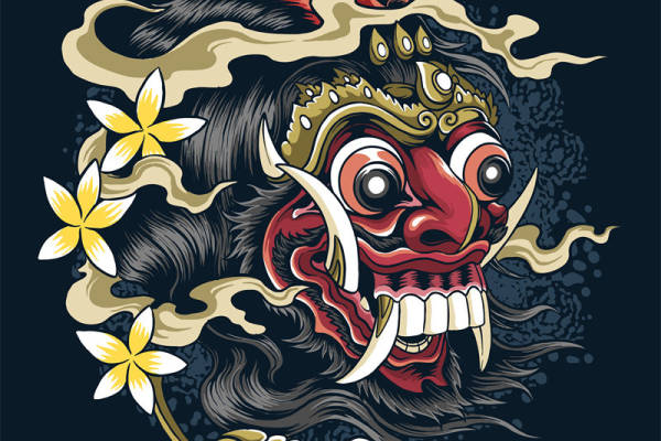 传统风格裁片印花服装:神秘东方龙与花卉图案