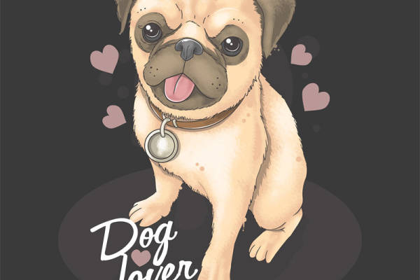 可爱哈巴狗主题裁片印花服装,展现你的爱犬情怀