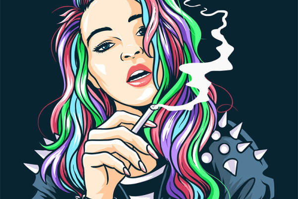 炫彩个性少女裁片印花服装印花图案设计