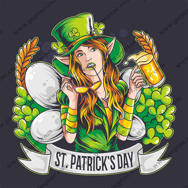 庆祝圣帕特里克节的裁片印花服装印花设计