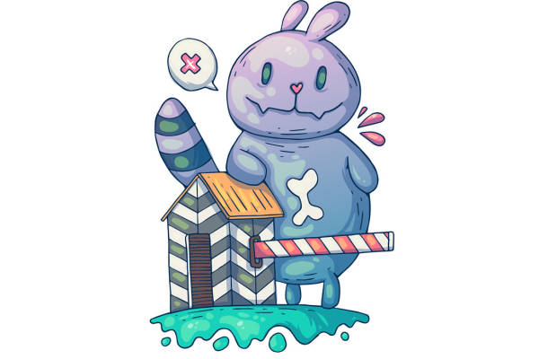 可爱卡通兔子裁片印花服装印花设计