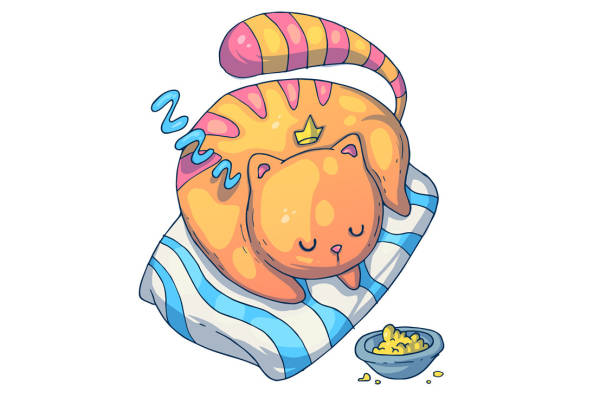 可爱卡通猫咪裁片印花服装,温馨舒适家居服设计