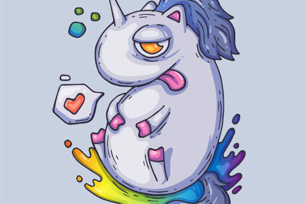 梦幻独角兽裁片印花服装,彩虹色彩的时尚选择