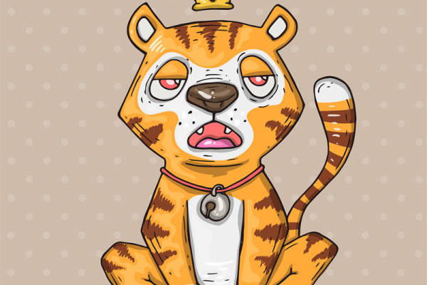 卡通老虎裁片印花服装印花设计，可爱风格儿童服装