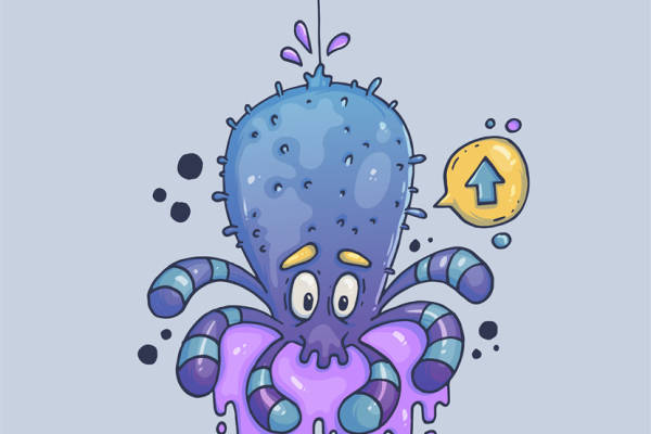 创意卡通裁片印花服装：可爱病毒图案服装印花设计