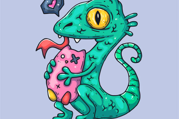 可爱卡通恐龙裁片印花服装印花设计