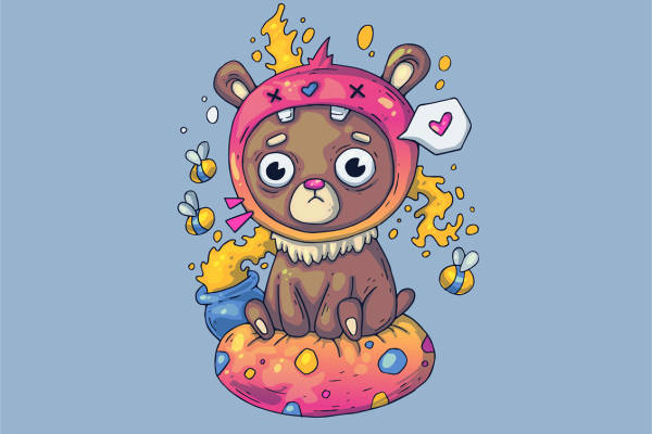 创意卡通裁片印花服装印花设计,可爱动物图案