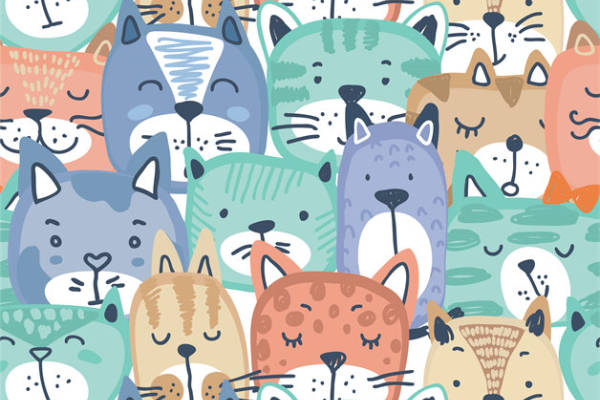 可爱卡通动物面料印花 儿童服装印花设计