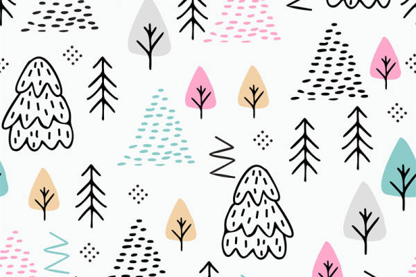 可爱卡通森林图案面料印花服装印花设计