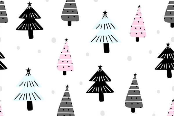 时尚圣诞树图案服装印花面料设计