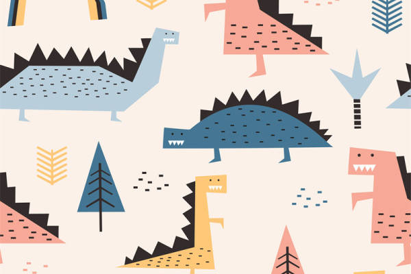 趣味恐龙主题面料印花服装印花设计