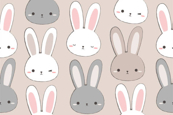 可爱兔子图案面料印花 儿童服装印花设计