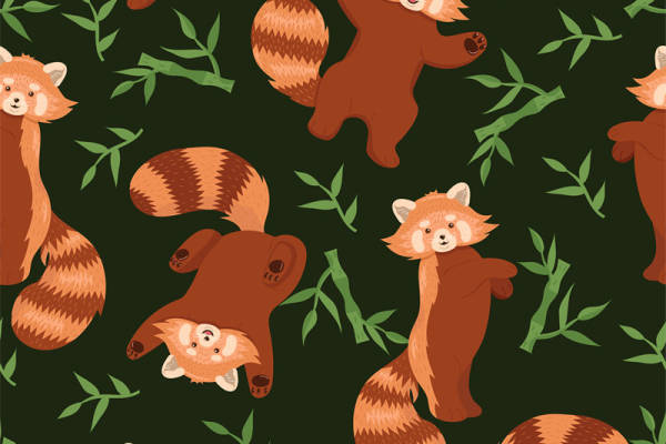 可爱动物图案面料印花，时尚服装印花设计