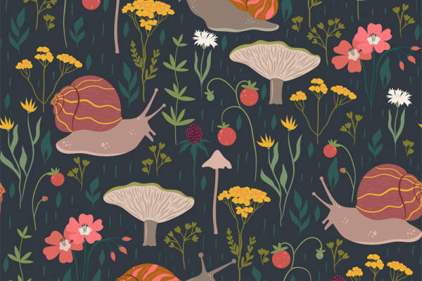 森林主题面料印花设计,自然风格服装印花图案