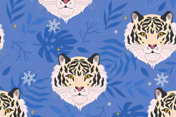 冬季时尚虎头面料印花服装印花设计