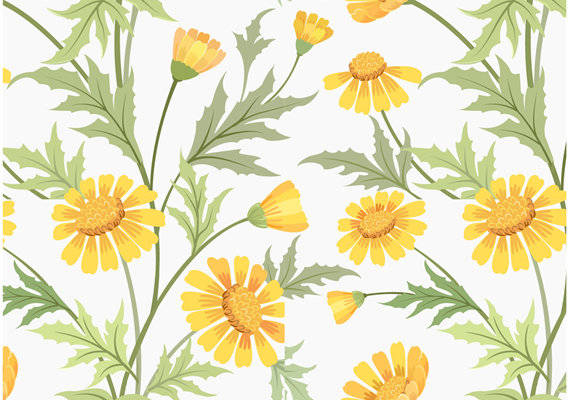 清新自然风格向日葵面料印花服装印花设计