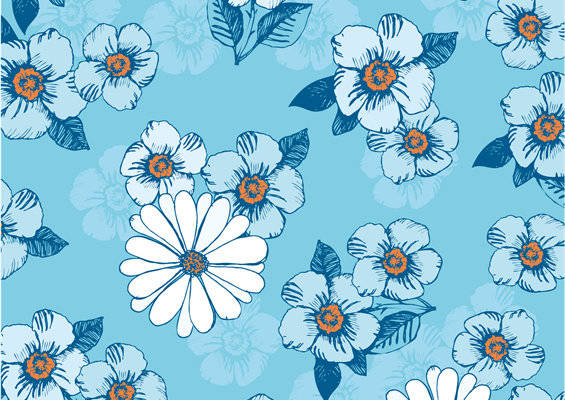 清新花卉图案服装印花面料设计