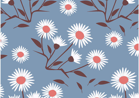 清新自然风格服装印花面料 时尚花卉图案设计