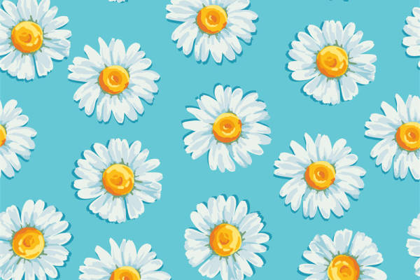 清新自然风雏菊面料印花服装印花设计