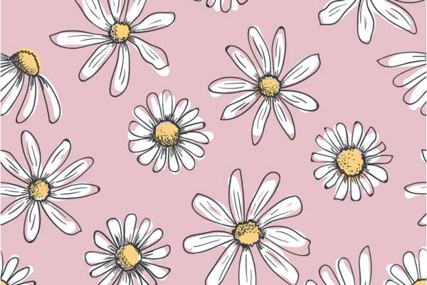 春日清新风格粉色雏菊面料印花服装