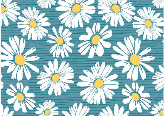 清新自然风雏菊图案面料印花服装印花设计