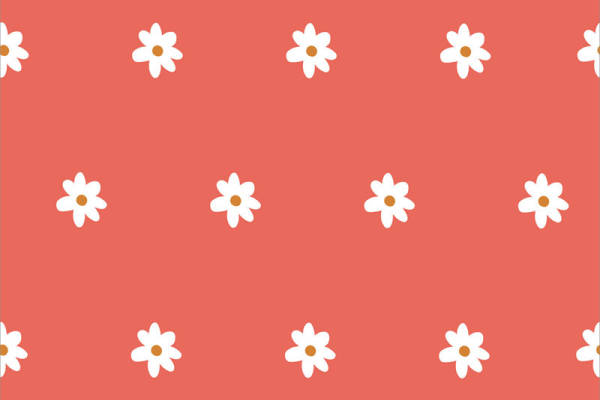 清新简约白色雏菊面料印花，适合春夏季节的服装印花设计