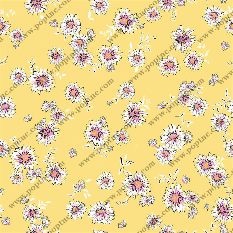 春日清新花卉图案面料印花服装印花设计