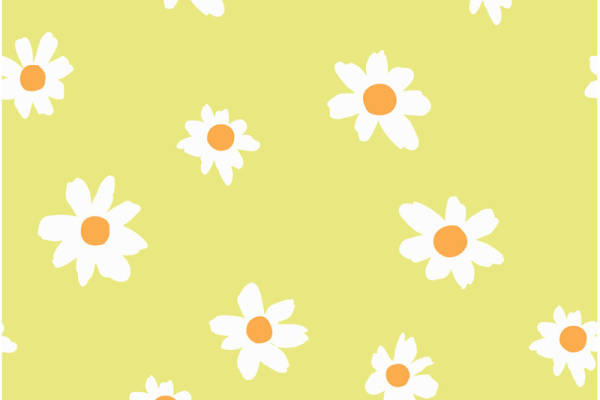 清新自然风格面料印花：白色雏菊图案服装印花设计