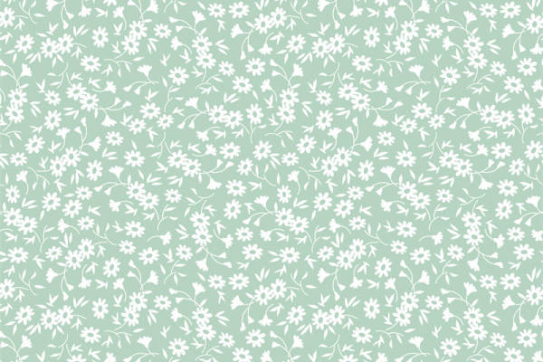 清新淡雅小雏菊面料印花，春夏季服装印花设计