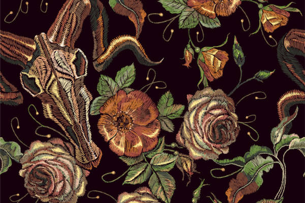 复古风格花卉面料印花服装印花设计