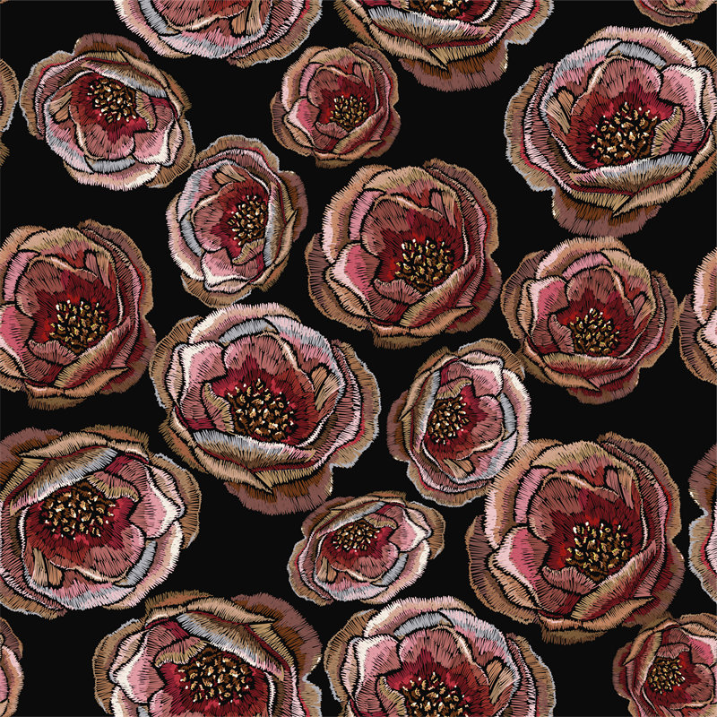 复古风格花卉面料印花 服装印花设计 优雅时尚服装