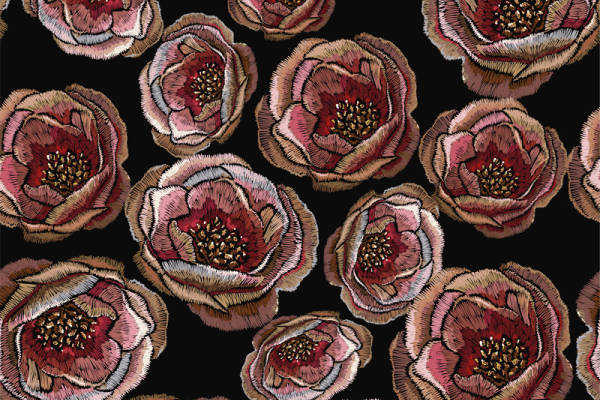 复古风格花卉面料印花 服装印花设计 优雅时尚服装